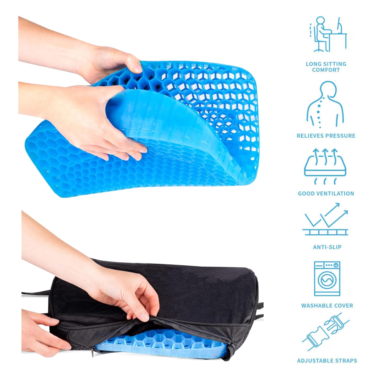 Miniatura 5 de Cojin Gel Soporte Espaldar Con funda